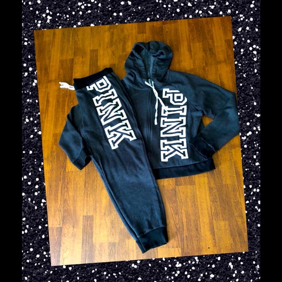 PINK Victoria's Secret Pants - VS Pink black jogger Set